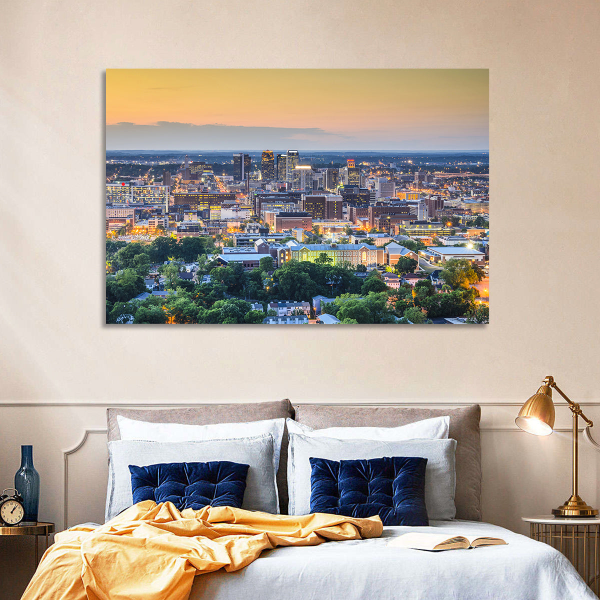 Birmingham Skyline at Golden Hour Wall Art