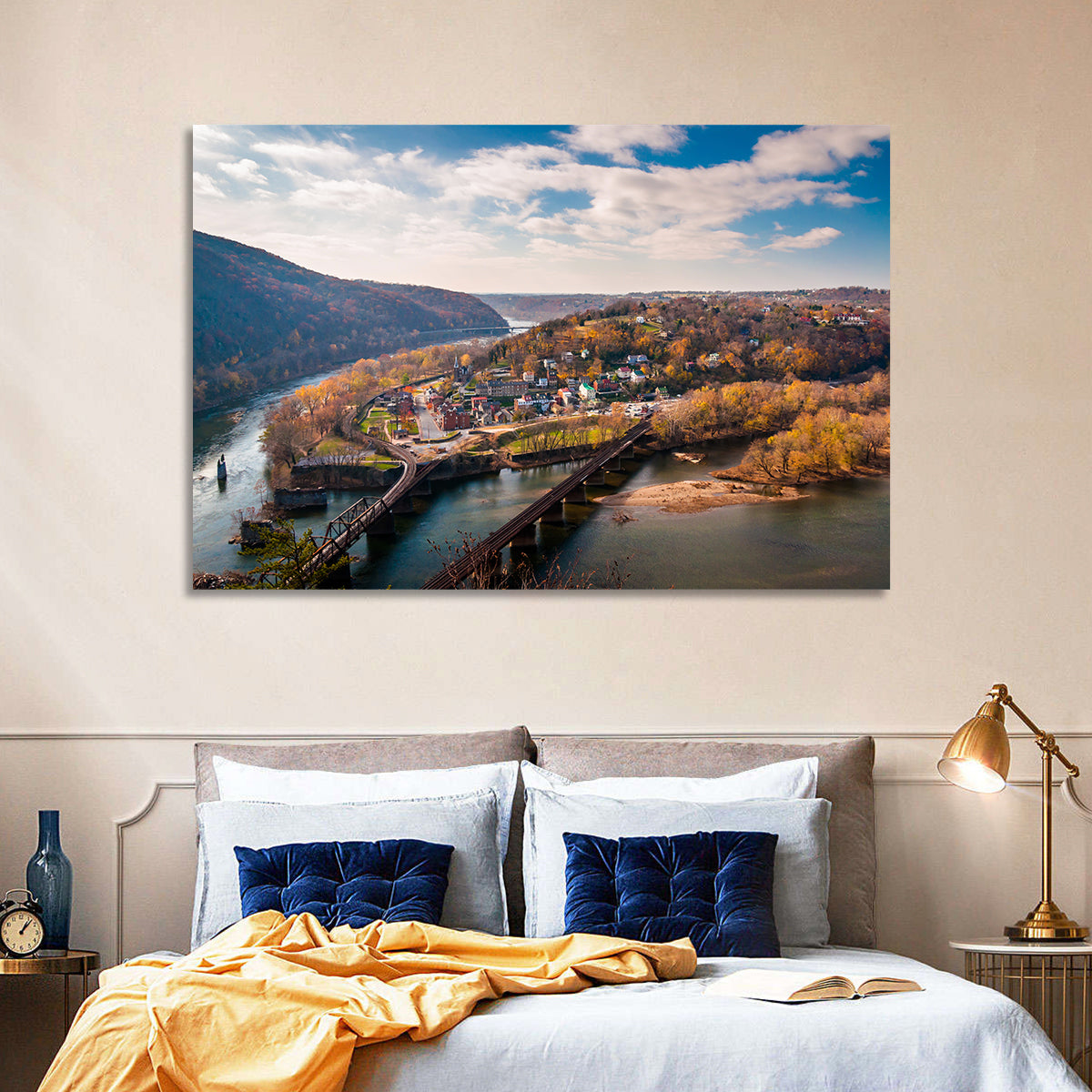 Maryland Heights Over Harpers Ferry Wall Art in a room, landscape