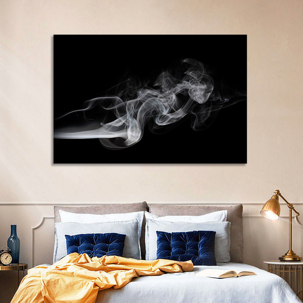 Swirling Smoke on Black Wall Art