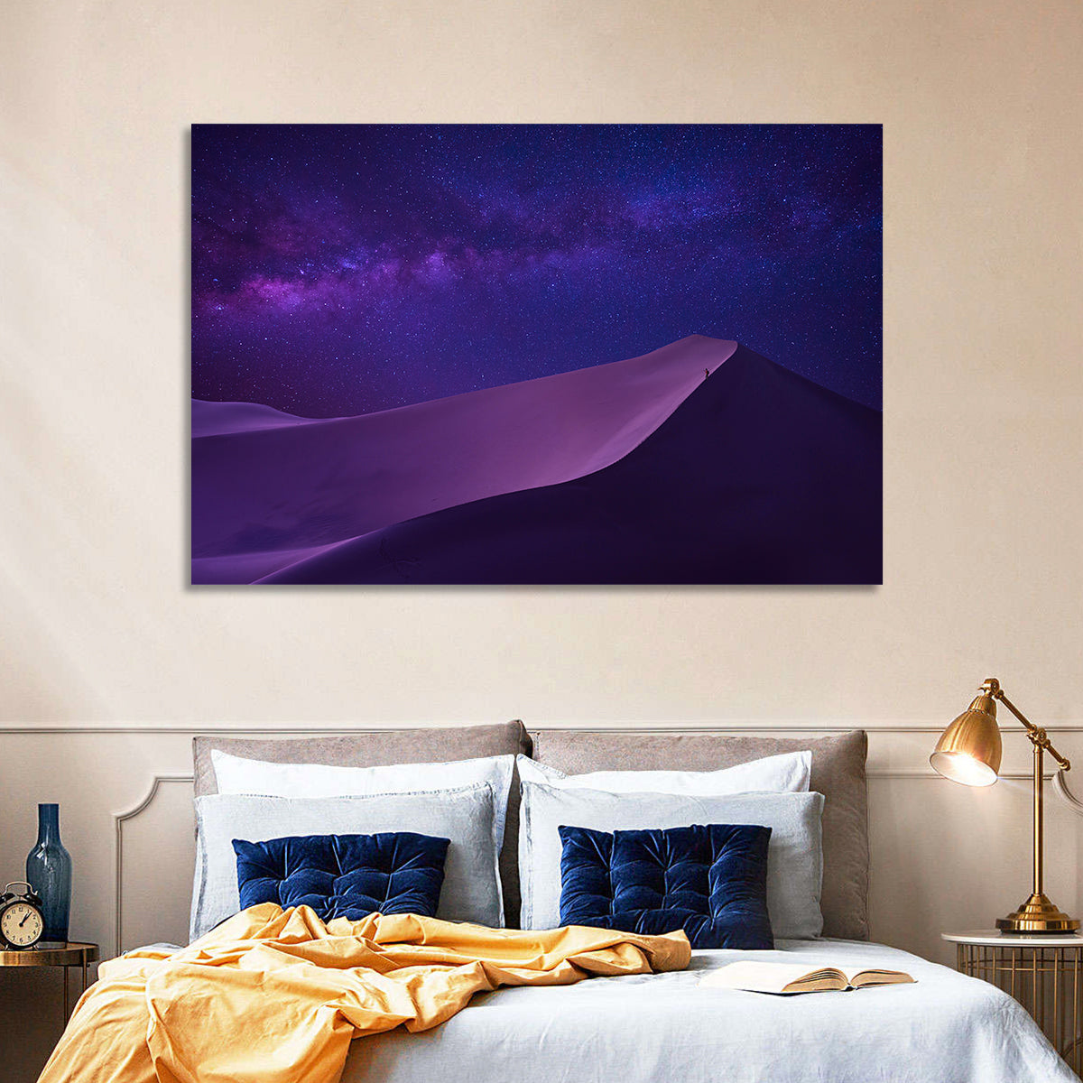 Lone Hiker Under the Milky Way Wall Art
