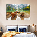Rowboats on Lake Braies Wall Art