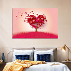 Whimsical Heart Tree Illustration Wall Art