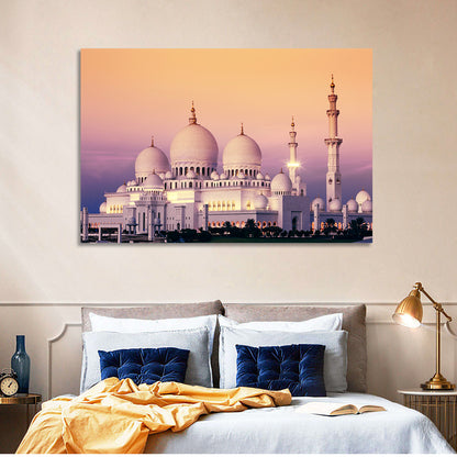 Sheikh Zayed Grand Mosque at Dusk Wall Art