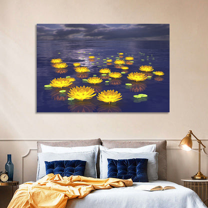 Floating Lotus at Dusk Wall Art