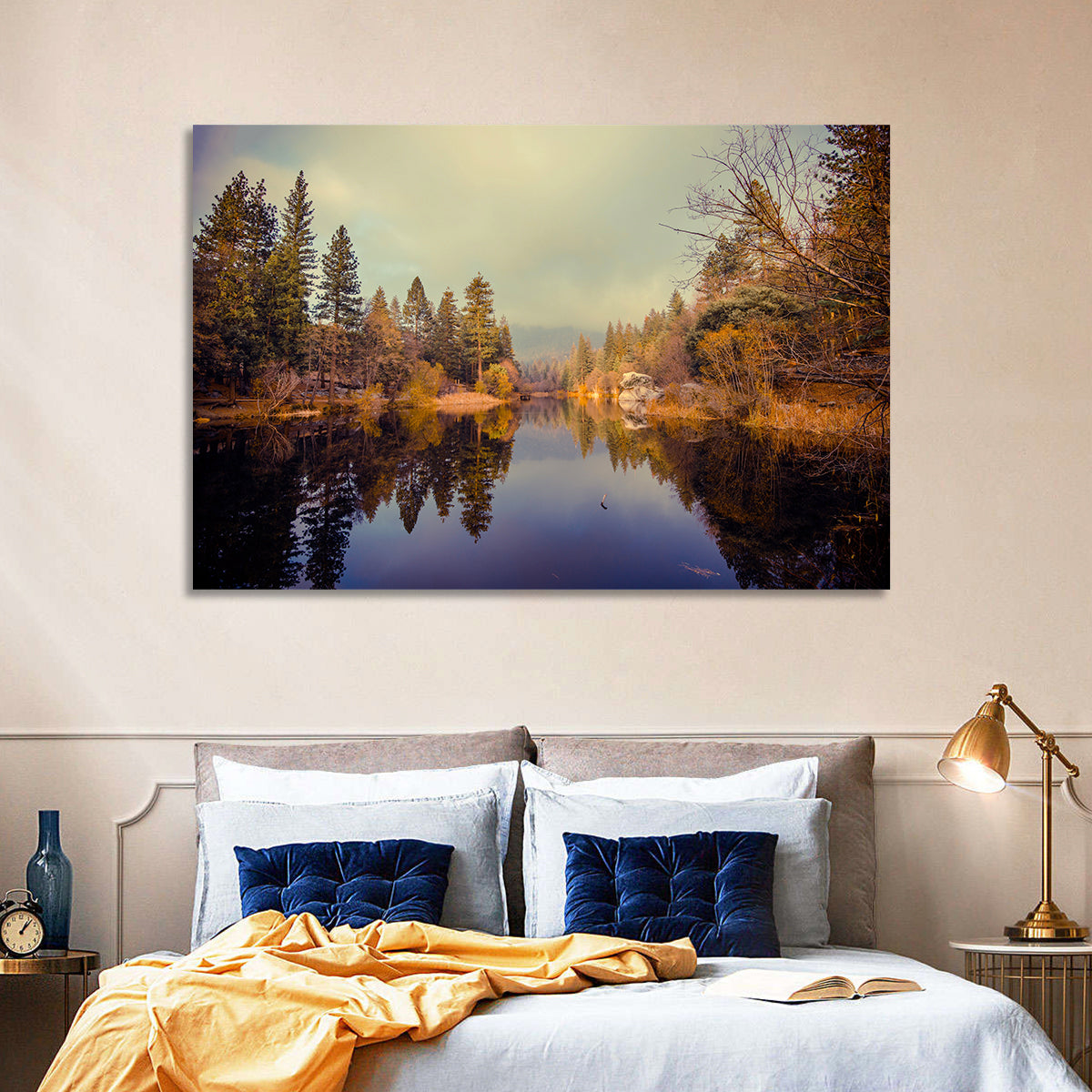 Misty Lake Fulmor Reflection Wall Art