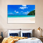 Turquoise Tropical Beach Scene Wall Art