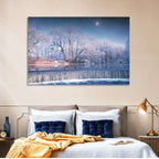 Starlit Winter Waterfall Wall Art