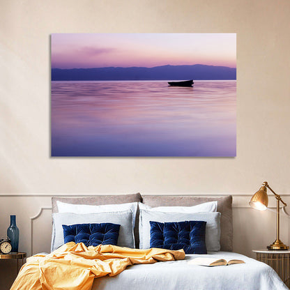 Lavender Lake Ohrid Sunset Wall Art