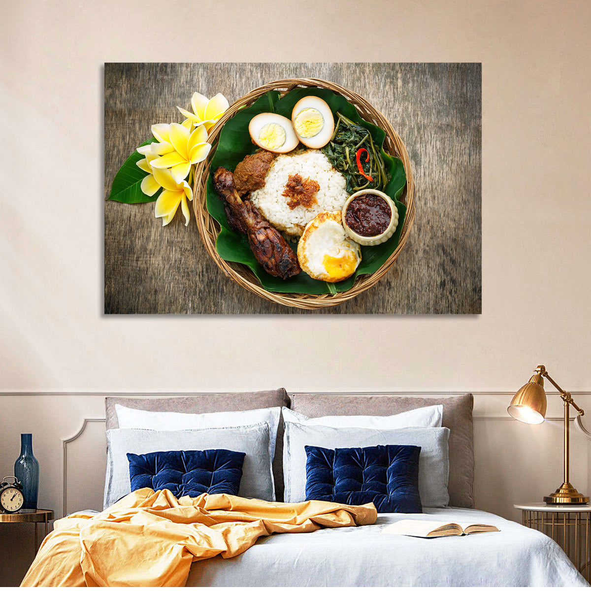 Nasi Campur in Woven Basket Wall Art