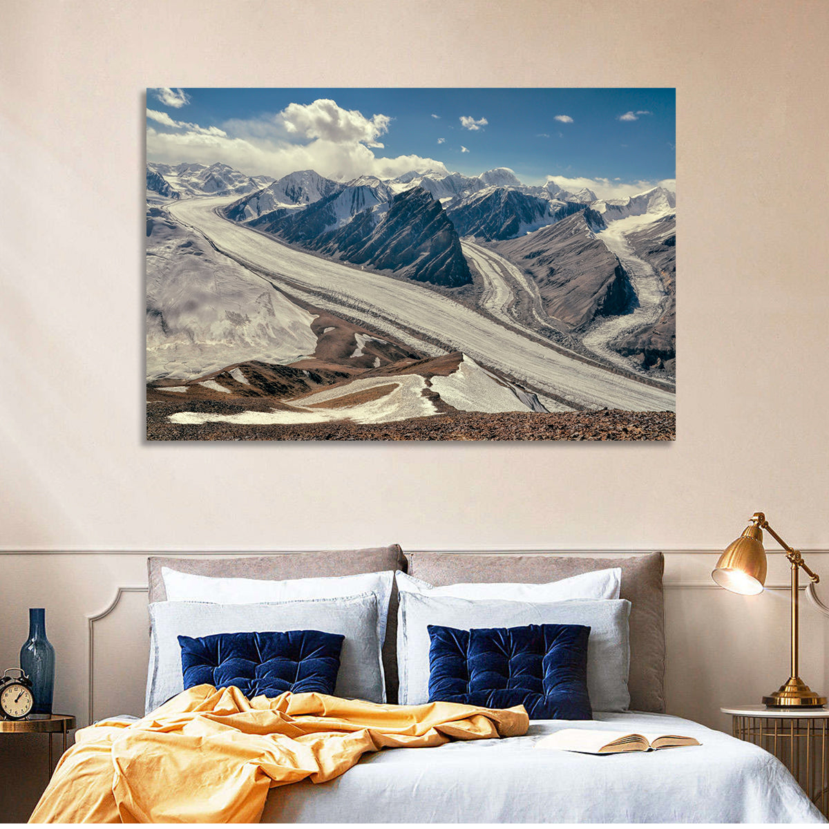 Fedchenko Glacier Vista Wall Art in a room, landscape