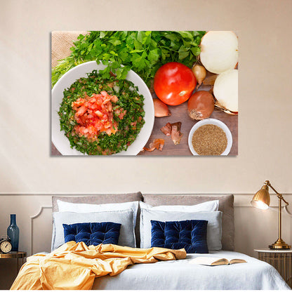Top-down Tabbouleh Salad Wall Art