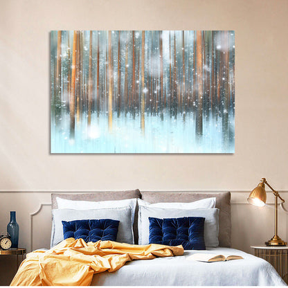 Ethereal Snowy Pine Forest Wall Art
