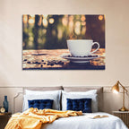 Steaming White Coffee Cup Wall Art