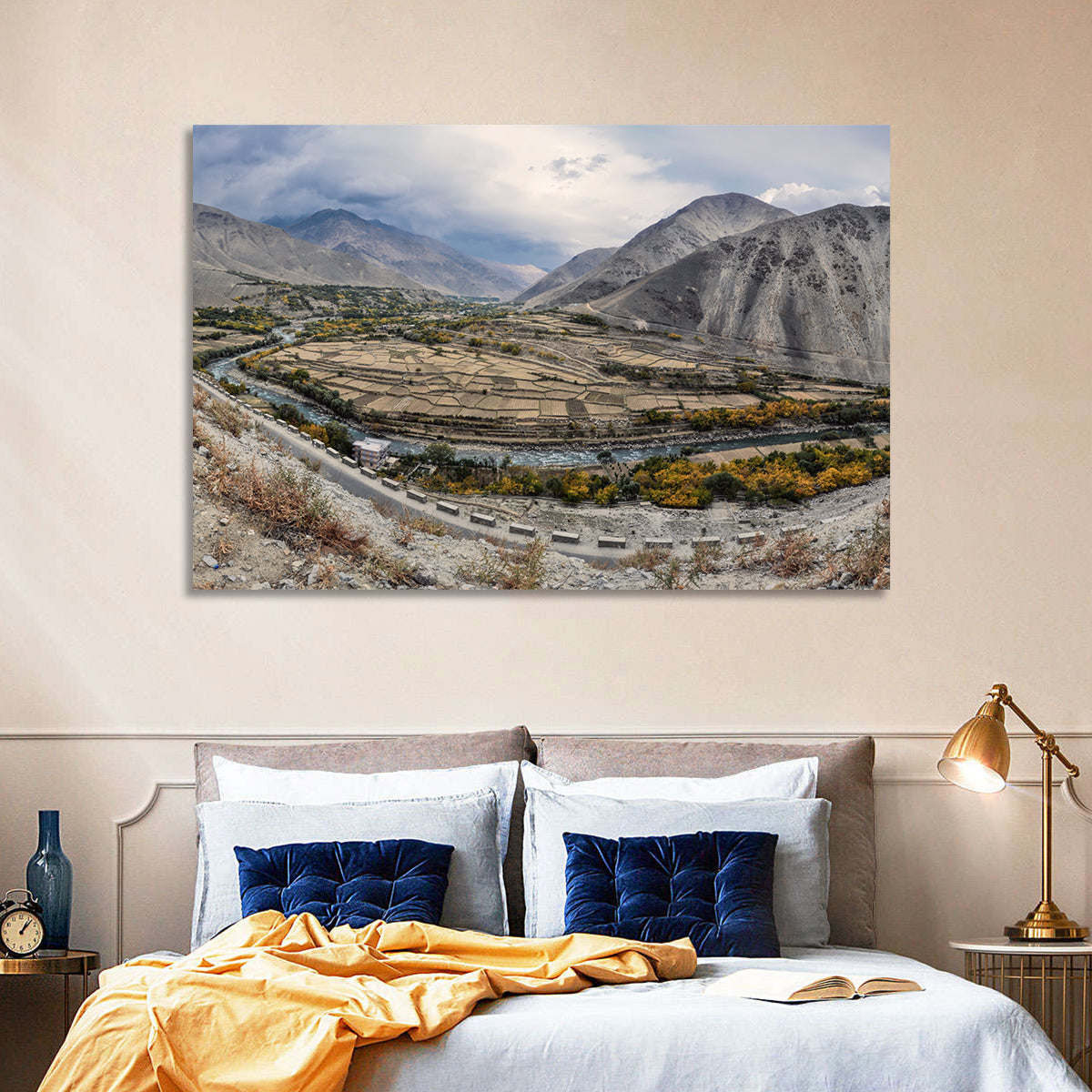 Autumn Valley, Afghanistan Wall Art in a room, landscape