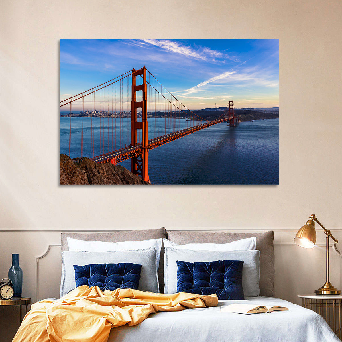 Golden Gate Bridge at Golden Hour Wall Art