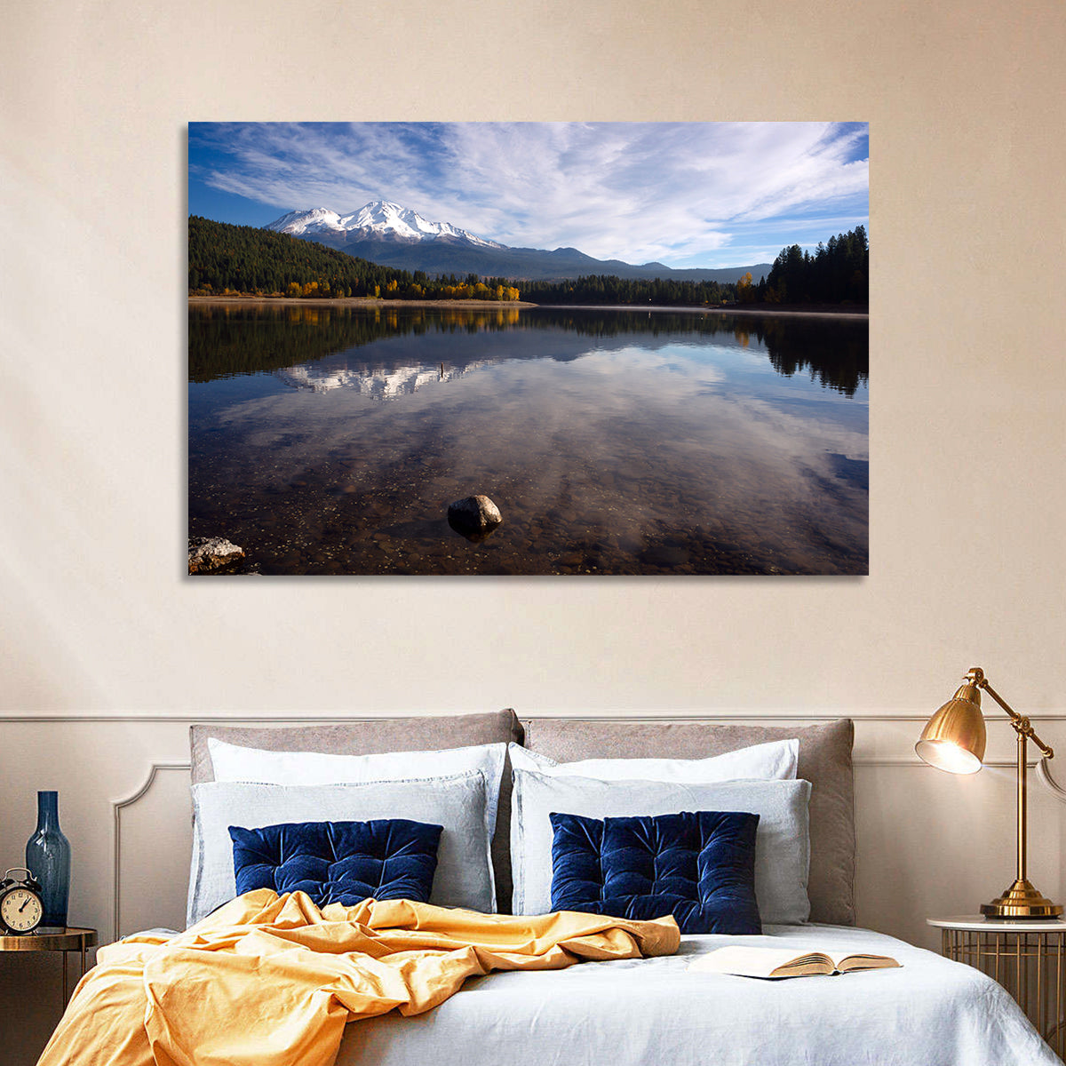 Mount Shasta Reflection at Lake Siskiyou Wall Art