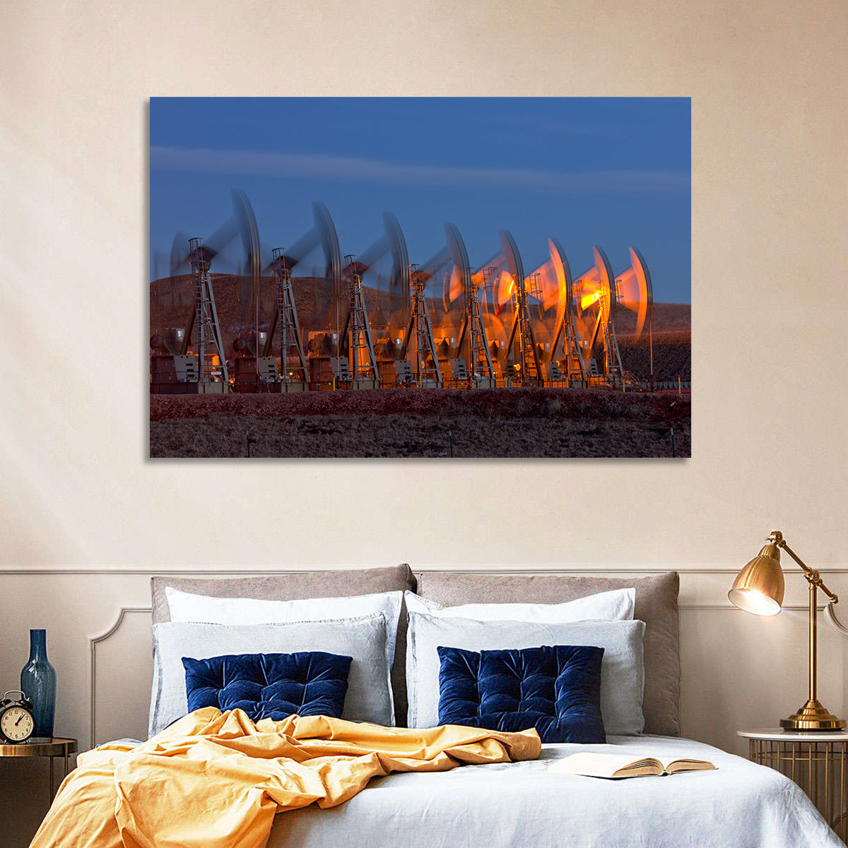 Oil Pump Jacks at Dusk Wall Art