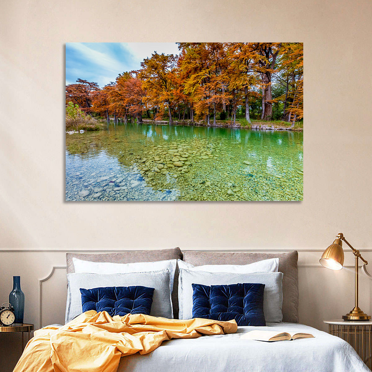 Frio River at Garner State Park Wall Art in a room, landscape