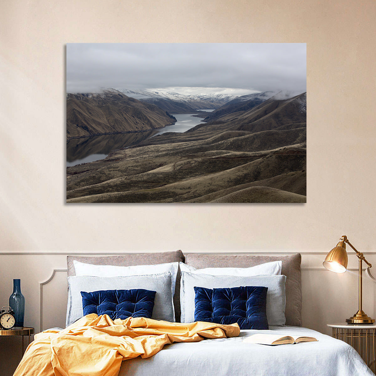 Snow-dusted Snake River Canyon Wall Art in a room, landscape