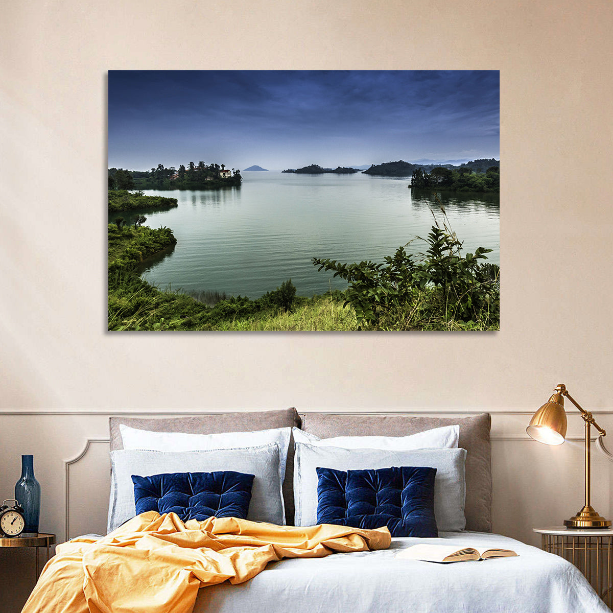 Lake Kivu Overcast Landscape Wall Art