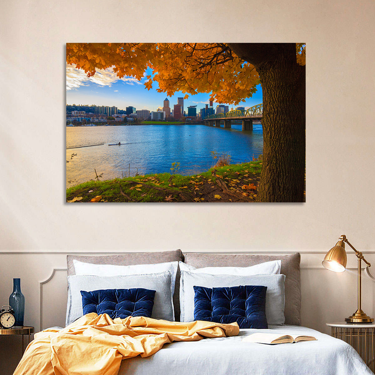 Willamette River at Golden Hour Wall Art