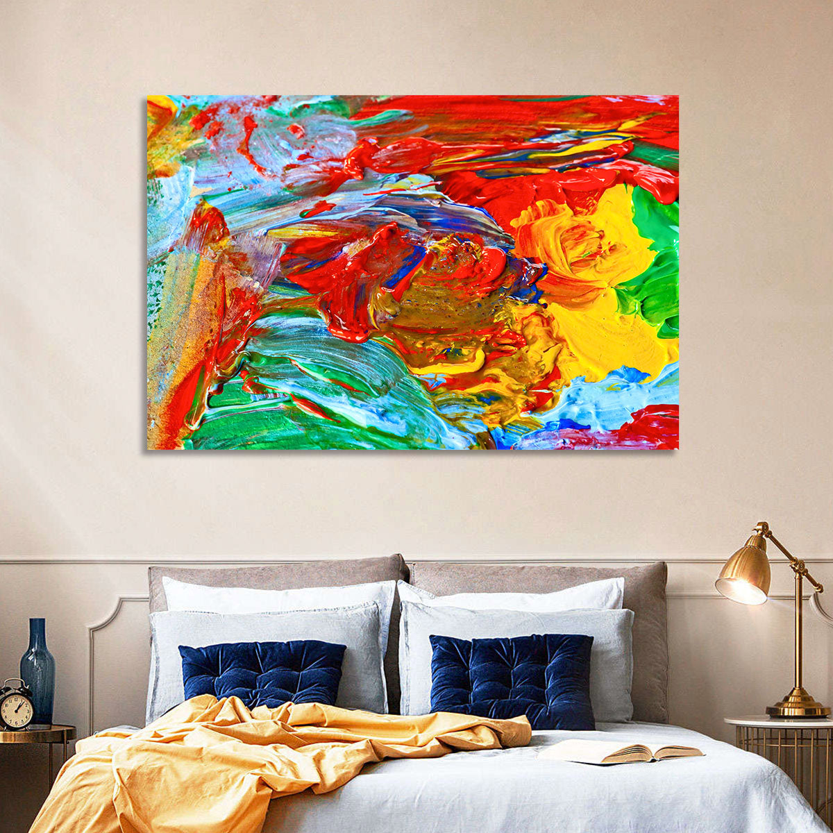 Palette Knife Color Study Wall Art in a room, landscape