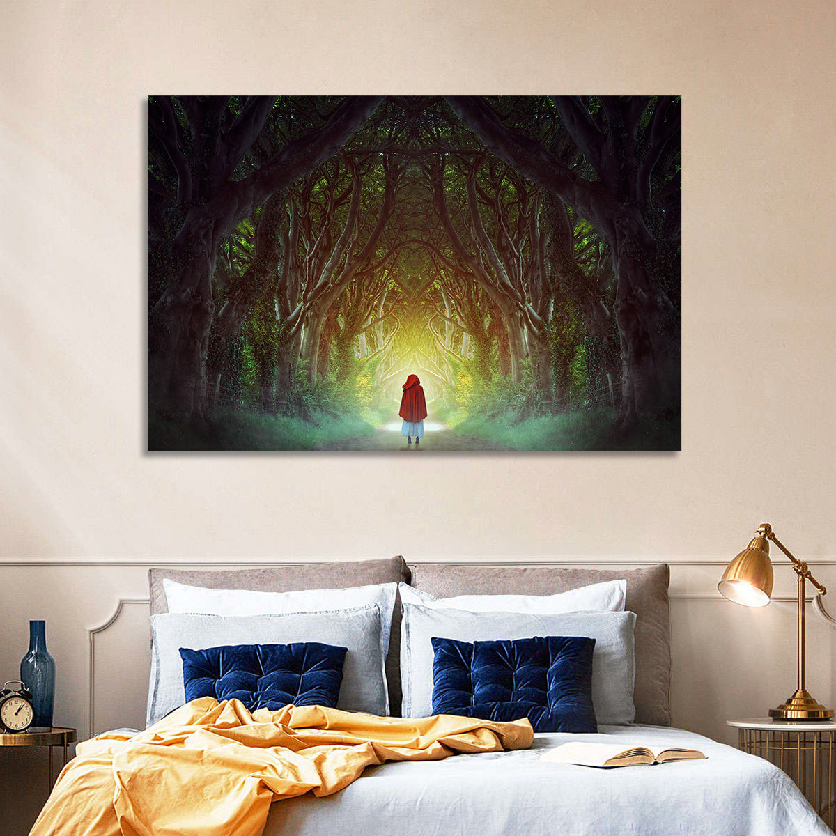 Dark Hedges Pathway Wall Art in a room, landscape