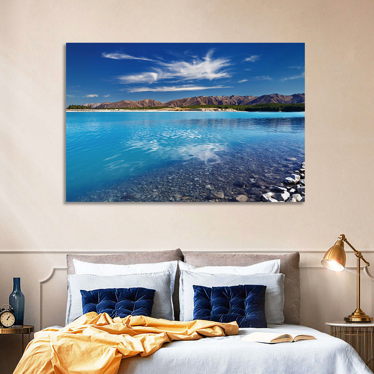 Lake Pukaki Pebble Shore Wall Art