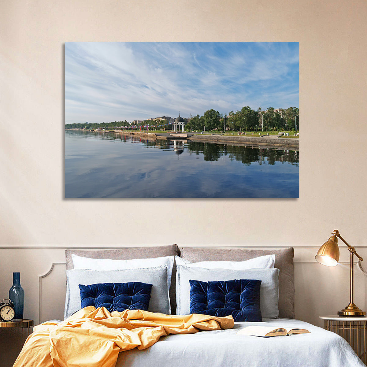Lake Onega Promenade with Gazebo Wall Art
