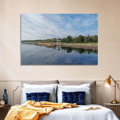 Lake Onega Promenade with Gazebo Wall Art