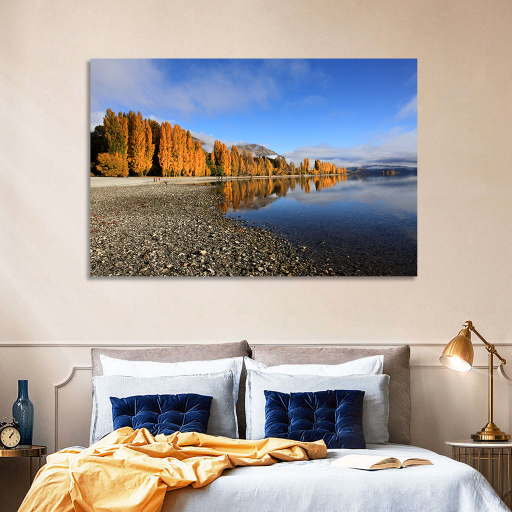 Lake Wanaka Golden Reflection Wall Art