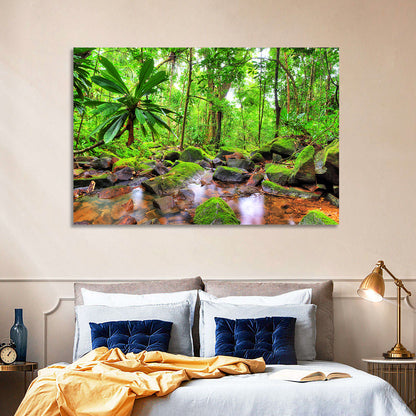 Mossy Rainforest Stream Wall Art