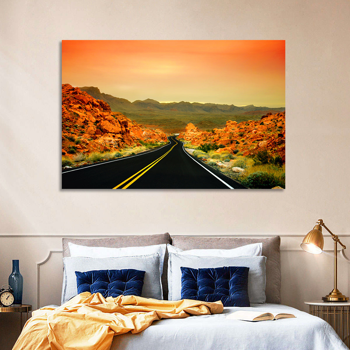 Valley of Fire Ii Road at Sunset Wall Art in a room, landscape
