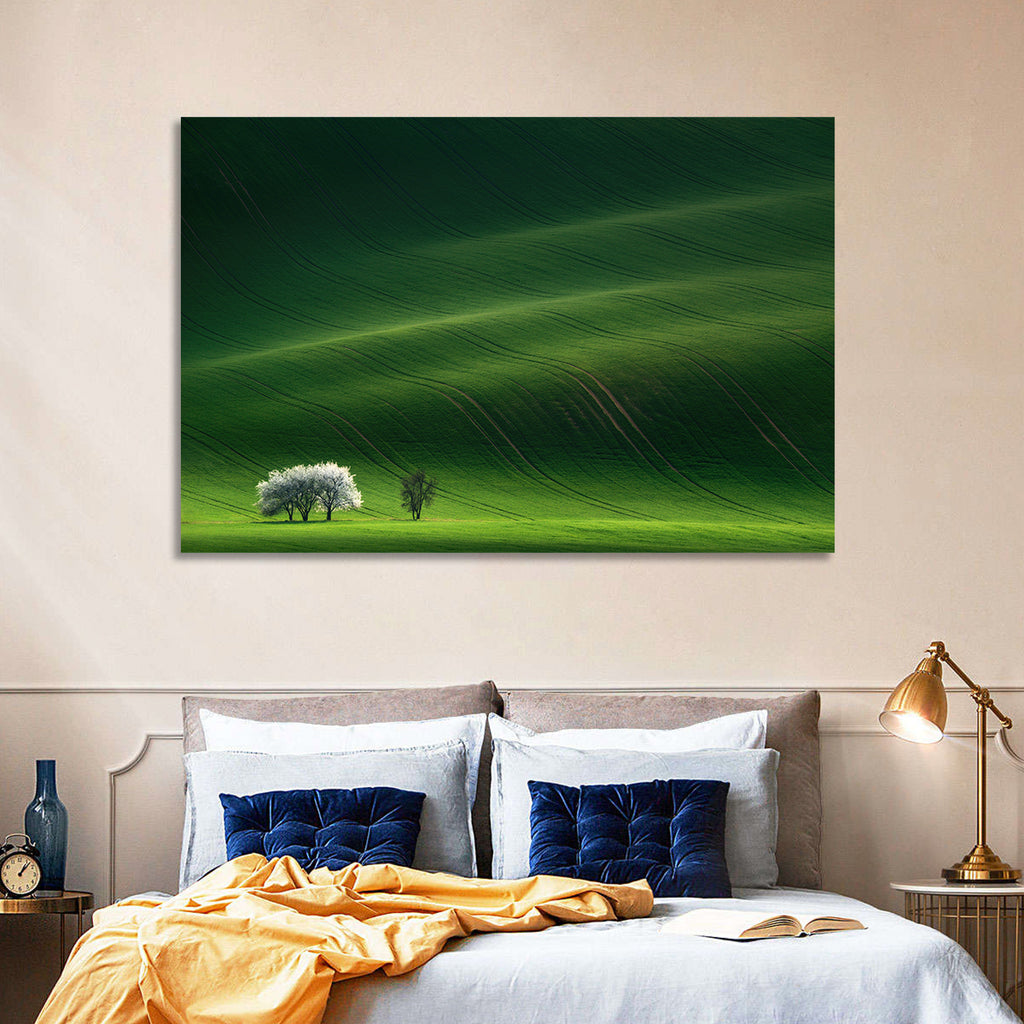 Emerald Hills with Blossoming Tree Wall Art