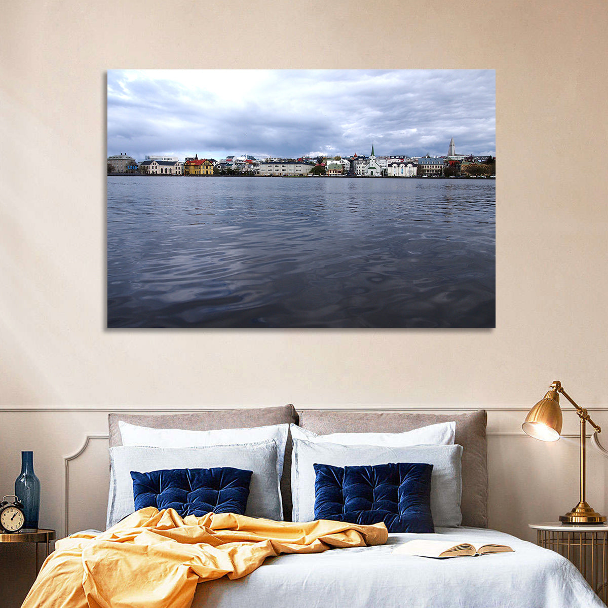 Tjörnin Reykjavik Skyline Wall Art