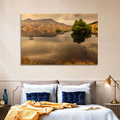 Lake Kaweah Golden Hour Reflection Wall Art