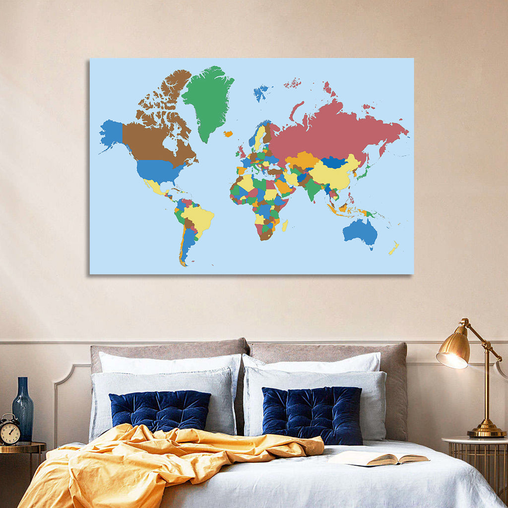 Colorful World Map Wall Art