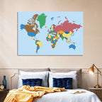 Colorful World Map Wall Art
