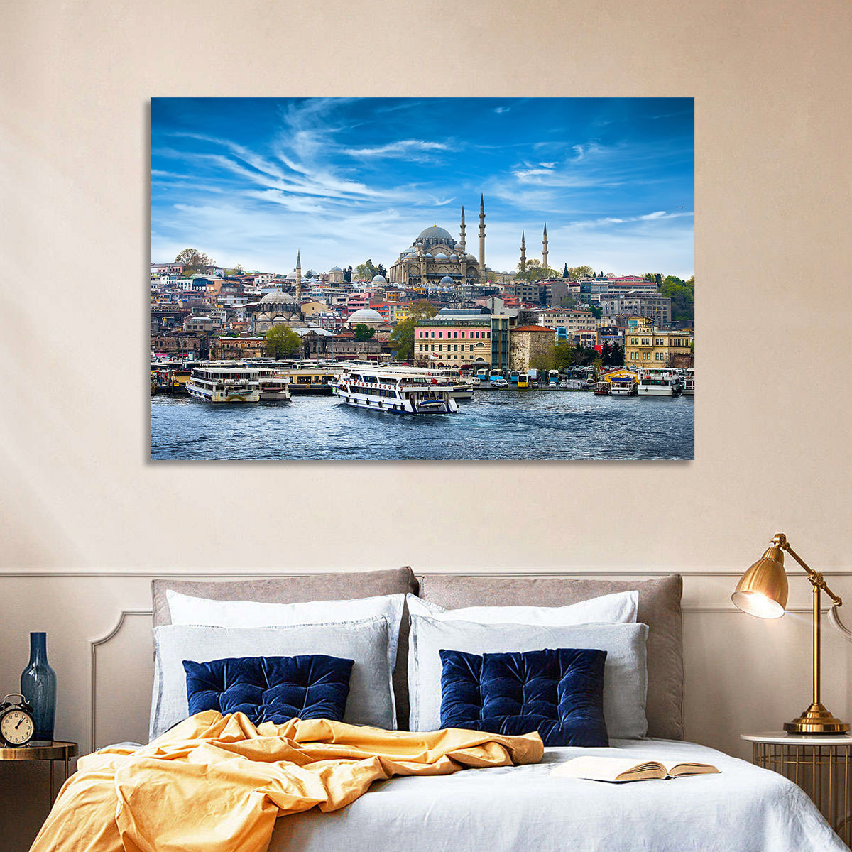 Süleymaniye Mosque Over Golden Horn Wall Art in a room, landscape