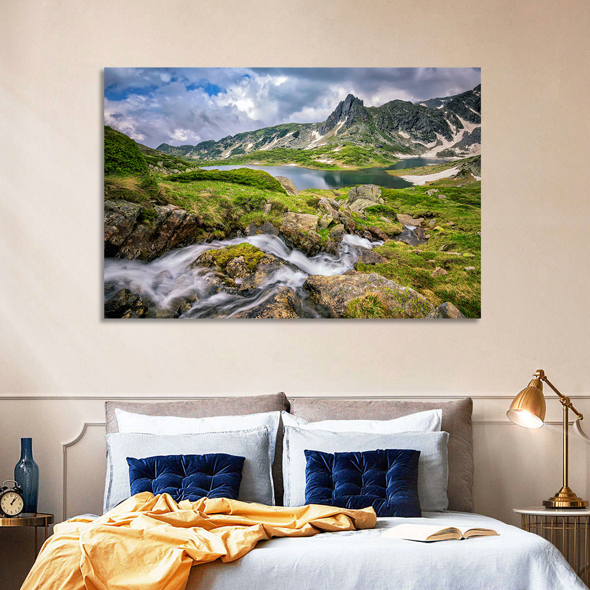 Seven Rila Lakes View Wall Art in a room, landscape