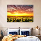 Golden Hour Sunflower Field Wall Art