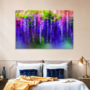 Abstract Wisteria Floral Wall Art