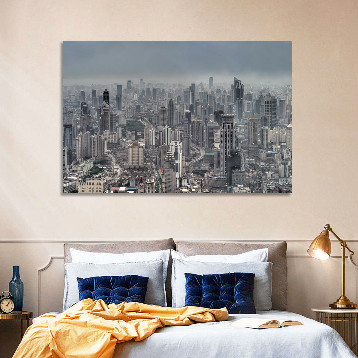 Shanghai Layered Skyline Wall Art