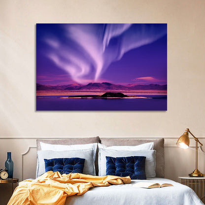 Northern Lights Over Island Wall Art