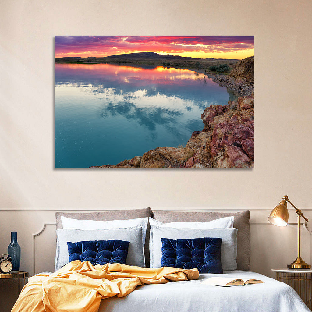 Lake Balkhash Sunset Reflection Wall Art