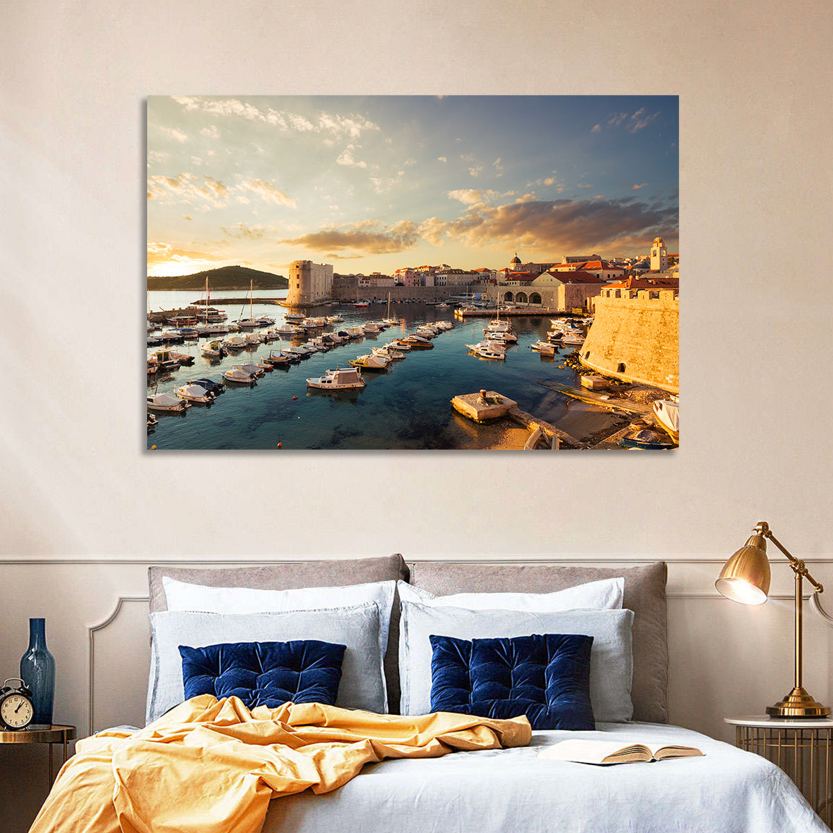Dubrovnik Old Port at Golden Hour Wall Art