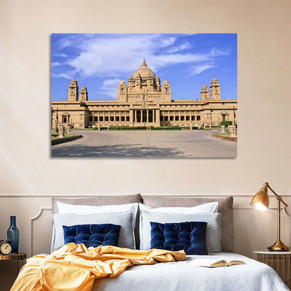 Umaid Bhawan Palace Under Clear Blue Sky Wall Art
