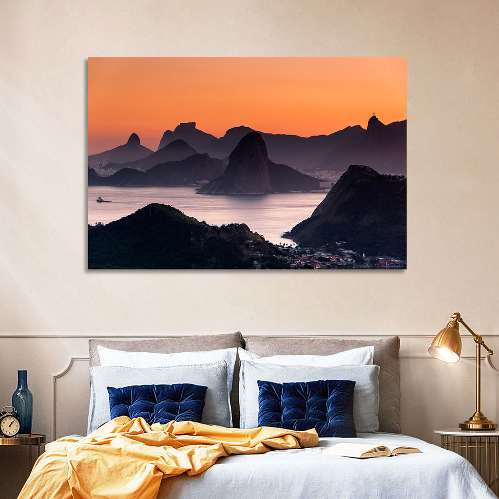 Sugarloaf and Corcovado at Sunset Wall Art