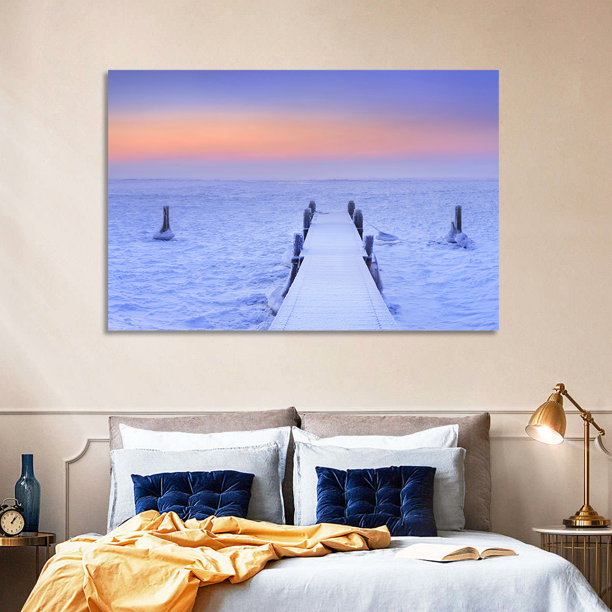 Frosted Jetty at Sunrise Wall Art