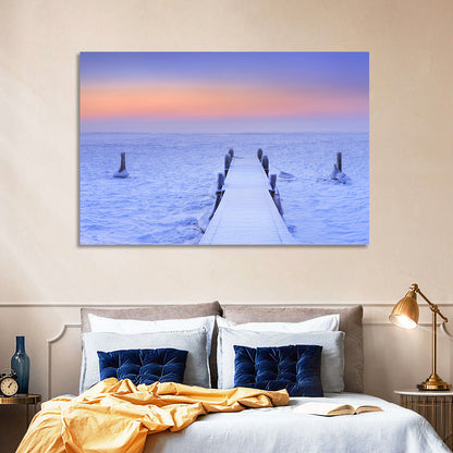 Frosted Jetty at Sunrise Wall Art